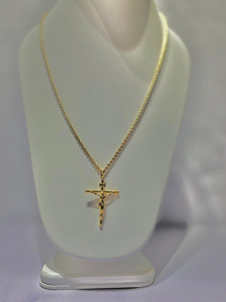 Cadena lazo 60 cm , 5,64 gr oro 18k y dije cristo 1.96 gr oro 18k